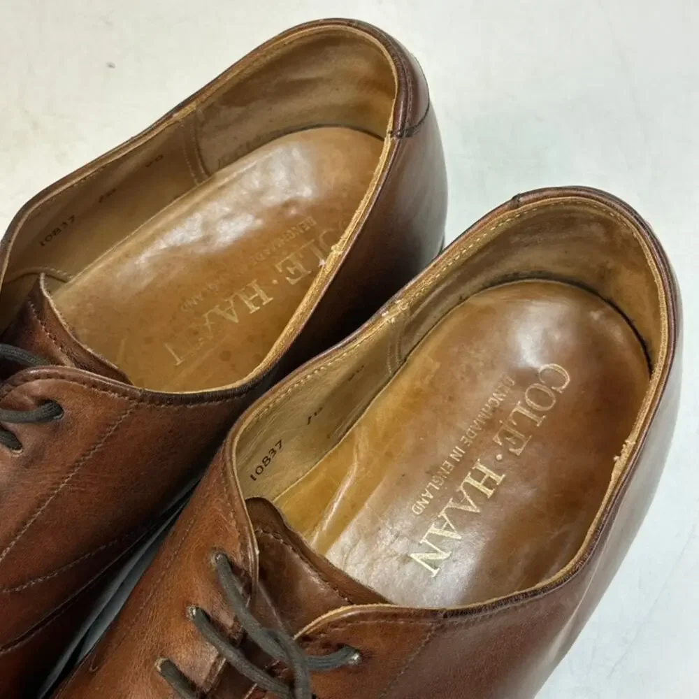 VGUC Cheaney x Cole Haan Brown Oxford Cap Toe Bench Made in England 9 B